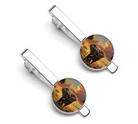 Fermacravatta da uomo con elefante selvatico africano, classico, confezione da 2 clip di chiusura, regalo per anniversario di lavoro, 5.5x2.2cm, PU