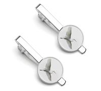 Fermacravatta da uomo con motivo airone in volo, accessorio per abito formale da lavoro, confezione da 2 pezzi.