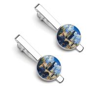 Fermacravatta da uomo con ponte Carlo a Praga, in Repubblica Ceca (4), fermacravatta, per regali di nozze aziendali, 5,5 x 2,2 cm