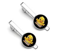 Fermacravatta da uomo con scritta "I Don't Give A Duck Divertenti fermacravatta per regali di nozze aziendali 5,5 x 2,2 cm, 5.5x2.2cm, lega metall, Nessuna pietra preziosa