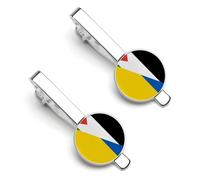 Fermacravatta da uomo divertente con bandiera di Palestina e Ucraina, colore argento, ideale per affari, anniversari e matrimoni (2 pezzi).