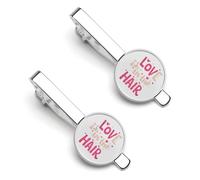 Fermacravatta da uomo "L'amore è nei capelli" - Fermacravatta da uomo - Accessori per abito formale da lavoro - Confezione da 2