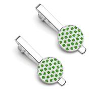 Fermacravatta irlandese a quattro foglie per i giorni di San Patrizio, da uomo, fermacravatta per regali di nozze aziendali, 5,5 x 2,2 cm