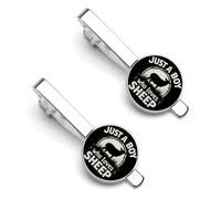 Fermacravatta Just A Boy Who Loves Sheep per uomo, fermacravatta rotondo in argento anniversario