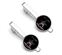 Fermacravatta per uomo "Pearl Harbor Remembrance Day", fermacravatta rotondo e gemelli, set per accessori di abbigliamento di lusso, 2 pezzi