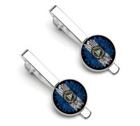 Fermacravatta vintage con bandiera del Nicaragua e girasole per uomo, fermacravatta rotondo e gemelli per accessori di abbigliamento di lusso, 2 pezzi - A0B1