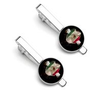 Fermacravatta vintage con bandiera messicana strappata e rotta per uomo, fermacravatta rotondo e gemelli per accessori di abbigliamento di lusso, 2 pezzi - RE2DSA3