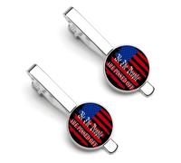 Fermacravatta "We The People Are Pissed Off" per uomo, fermacravatta rotondo e set di gemelli per accessori di abbigliamento di lusso, 2 pezzi