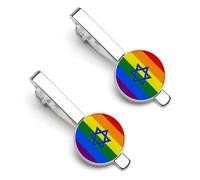 Fermacravatte con bandiera di Israele per uomo, classici fermacravatte, spille da cravatta per matrimoni e occasioni di lavoro.