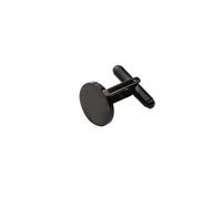 Fermacravatte da Uomo 10Pcs 15mm 20mm Round Cufflinks Stainless Steel Mirror Polish Blank For DIY Jewelry Making(Black color 15mm)