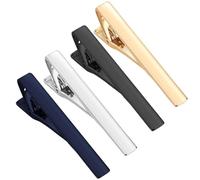 Fermacravatte da Uomo 4 pezzi Fermacravatta in metallo Gemelli for uomo Spilla da matrimonio Business Completo Regolare Accessori for abbigliamento alla moda Set regalo(B)