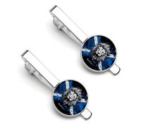 Fermacravatte da uomo con leone scozzese, 2 pezzi, accessori classici per cravatta, clip in acciaio inossidabile