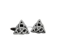 Fermacravatte da Uomo Creative Celtic Knot DIY 18K Gold Plated Stainless Steel Cufflinks, Accessories, Light Luxury, Gifts For Father And Husband(Silver)