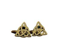 Fermacravatte da Uomo Creative Celtic Knot DIY 18K Gold Plated Stainless Steel Cufflinks, Accessories, Light Luxury, Gifts For Father And Husband(Gold)