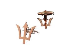 Fermacravatte da Uomo Creative Trident Men's Cufflinks, A Pair Of Stainless Steel Shirt Buttons, Never Fade(Rose gold)