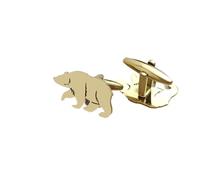 Fermacravatte da Uomo Polar Bear Gold-plated Stainless Steel Cufflinks, Waterproof And Non-fading, French Shirt Buttons, Gift For Boyfriend(Gold)