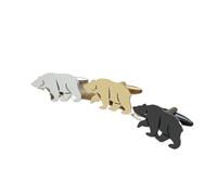 Fermacravatte da Uomo Polar Bear Gold-plated Stainless Steel Cufflinks, Waterproof And Non-fading, French Shirt Buttons, Gift For Boyfriend(3 colorset)