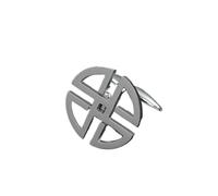 Fermacravatte da Uomo Stainless Steel Round Geometric Men's Cufflinks, Gold-plated As Clothing Accessories(3 colorset)