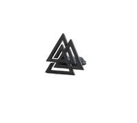 Fermacravatte da Uomo Vintage Triangles Cufflinks Men's Stainless Steel Norse Mythology Silver For Men Business Mens Jewelry(Black)