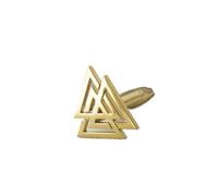 Fermacravatte da Uomo Vintage Triangles Cufflinks Men's Stainless Steel Norse Mythology Silver For Men Business Mens Jewelry(Gold)