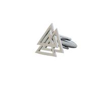 Fermacravatte da Uomo Vintage Triangles Cufflinks Men's Stainless Steel Norse Mythology Silver For Men Business Mens Jewelry(Silver)