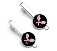 Fermacravatte da uomo Wings Of Hope per la sensibilizzazione sul cancro al seno, spille da balia, fermacravatta classico per matrimonio, anniversario, affari