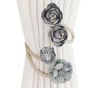 Fermacravi per tende da appendere per tende - Tendaggi per tende eleganti e regolabili floreali,Il tessuto ombreggiante per finestre elegante tira il retro dei supporti