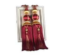 Fermacurtaini con nappine 1 paio di fermatende con nappe appese, for accessori for tende, perline, palline, nappe appese Nappa(Burgundy)