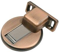 fermadלת， Fermaporta magnetico di sicurezza for montaggio a parete e pavimento, fermaporta invisibile anticollisione, in metallo(Brown)