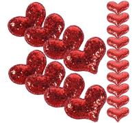 Fermagli a Cuore Glitterati 30 Pezzi in Metallo e Stoffa Rosso | Stile Carino e Moda, per Varie Occasioni, Fermo Sicuro, Adatti a Molte Acconciature
