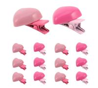Fermagli a Cuore per Chioma 24 Pezzi, Plastico e Metallo | Colori Rosa e Rosa Acceso, Accessori San Valentino, per Ragazze e Bambine, Scuola e Sport
