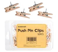 Fermagli a pressione per bacheche in sughero, 50 pezzi, fermagli in legno con puntine per decorazioni di bacheche, opere d'arte, appunti, foto, c