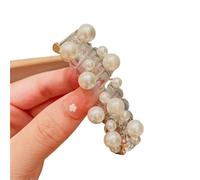 Fermagli a spirale per capelli 1 paio di passanti for capelli in filo telefonico color caramello non danneggiano i, copricapo perle con elastico ad alta elasticità(Transparent pearls)