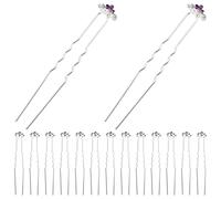 Fermagli a U a Rosa Porpora, 20 Pezzi, 7x1x1cm | Lega, Stile Elegante e Chic, per Veli, Trecce, Danza e Uso Quotidiano