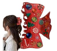 Fermagli Artigli Di Natale | Barrette Grandi Con Motivo Pan Di E Albero Di Natale | Per Capelli Per Feste Per Donne E Ragazze,Per La Famiglia Gli Amici Le Ragazze Il