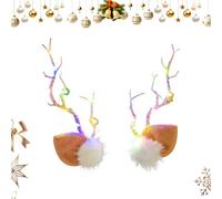Fermagli Capelli Con Cervo Per Donne | Copricapo Natalizio Luminoso,Fermacapelli Per Cosplay Durante Le Feste | Per Feste In Costume E Spettacoli Per Bambini Adolescenti Adulti E Collezionisti
