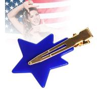 Fermagli Capelli Donna Forcina per capelli in acrilico tinta unita con stella a cinque punte e alfabeto, clip laterale (E, 6X4X1cm)