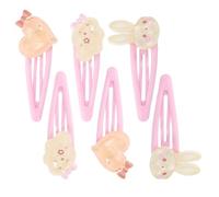 Fermagli Chioma Bambina Rosa 6 Pezzi in Metallo Forme | Cuore, Nuvola e Coniglio, per Frangia Laterale e Ciocche Ribelli, Stile Tenero per Bambine