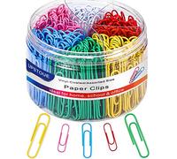 Fermagli di carta, medi e grandi, resistenti e antiruggine, grandi graffette patinate, ideali per ufficio, scuola, documenti (multicolore)