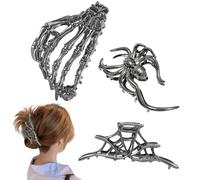 Fermagli Di Halloween Per Capelli Spessi,Barrette Gotiche per Capelli - 3 Pezzi Fermagli Per Per Ragazze Scuola Università Viaggio Palestra Spettacoli Danza Concerti