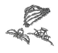 Fermagli Di Halloween Per Capelli Spessi - Barrette Gotiche per Capelli - 3 Pezzi Parrucchieri Portatili per Signore Ragazze Studentesse Appassionate Fitness Viaggio Scuola Concerto Danza