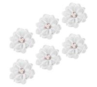Fermagli Fiore per Chioma 6 Pezzi Bianco in Stoffa per Sezioni | Stile Delicato e Soave, Forma Floreale, Tenuta Sicura, Adatti a Salone e Acconciatura