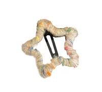 Fermagli for capelli da donna in filato lavorato a maglia a forma di stella, 2 pezzi - Clip BB for frangia e capelli spezzati(Beige)