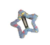 Fermagli for capelli da donna in filato lavorato a maglia a forma di stella, 2 pezzi - Clip BB for frangia e capelli spezzati(Blue)