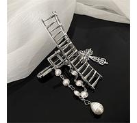 Fermagli for capelli, fermagli ad artiglio, fermagli ad artiglio, artiglio for capelli, fermaglio a squalo, design europeo e americano Sense Metal Cold Wind Pearl Cross Large Pin Hairpin Shark Clip Ca