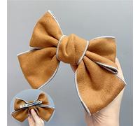 Fermagli for capelli, forcina con fiocco grande, colori dolci abbinati, versione coreana, forcina a becco d'anatra, piccola forcina profumata, clip a molla in frassino(Caramel spring clip)