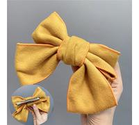 Fermagli for capelli, forcina con fiocco grande, colori dolci abbinati, versione coreana, forcina a becco d'anatra, piccola forcina profumata, clip a molla in frassino(Turmeric Duckbill Clip)