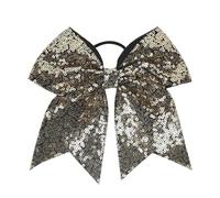 Fermagli for capelli in nastro di grosgrain solido da 10 pezzi for fiocchi for in 18 * 19 cm con perline paillettes Bowknot Per Cheerleaders(Color3)