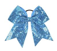 Fermagli for capelli in nastro di grosgrain solido da 10 pezzi for fiocchi for in 18 * 19 cm con perline paillettes Bowknot Per Cheerleaders(Color16)