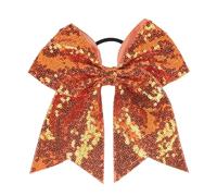 Fermagli for capelli in nastro di grosgrain solido da 10 pezzi for fiocchi for in 18 * 19 cm con perline paillettes Bowknot Per Cheerleaders(Color8)